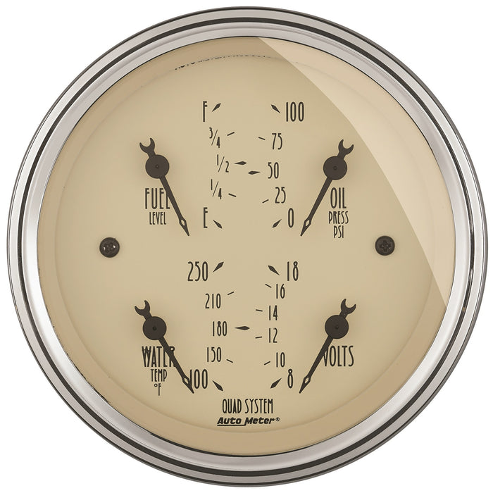 AutoMeter 1820 2 PC. GAUGE KIT; 3-3/8in. QUAD/TACH/SPEEDO; 240-33 O; ANTIQUE BEIGE - Truck Part Superstore