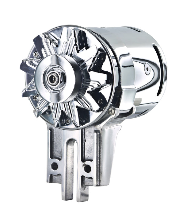 Powermaster Performance 182021 PowerGEN Alternator; Strap Mount; 90 Amp; 65 Idle; 12 Volt; Chrome; - Truck Part Superstore