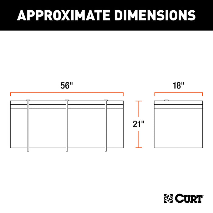 CURT 18210 56in. x 18in. x 21in. Weather-Resistant Vinyl Cargo Bag - Truck Part Superstore