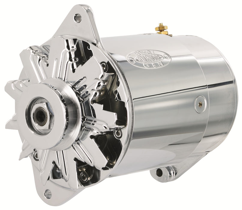 Powermaster Performance 182116 PowerGEN Alternator; Short Case; 60 Amp; 50 Idle; 6V Positive Ground; Chrome; - Truck Part Superstore
