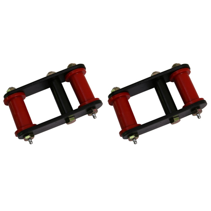 Rugged Ridge 18265.16 Shackle; Greasable; Heavy Duty; w/Red Bushings; Adds 1 in. Lift; - Truck Part Superstore