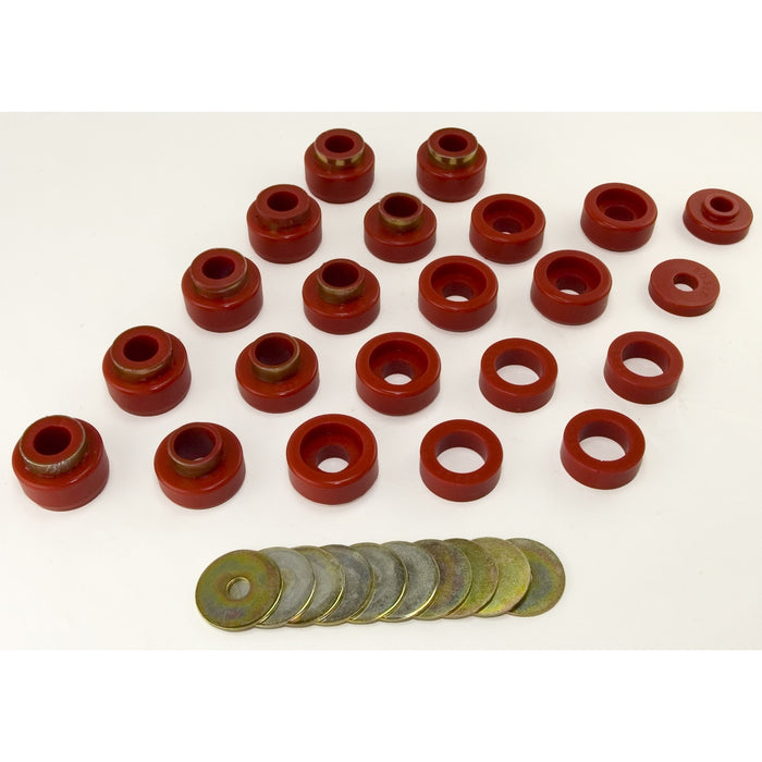 Rugged Ridge 18351.05 Body Mount Kit; 22 Pieces; Red Polyurethane; - Truck Part Superstore
