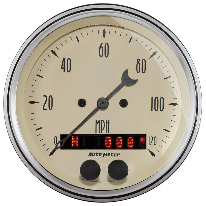 AutoMeter 1849 GAUGE; SPEEDOMETER; 3 3/8in.; 120MPH; GPS; ANTIQUE BEIGE - Truck Part Superstore