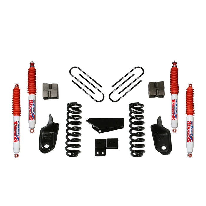 Skyjacker 184BK-N Suspension Lift Kit w/Shock Nitro Shocks 4 Inch Lift Incl. Front Coil Springs Brackets Rear U Bolt Kit Rear Block Skyjacker - Truck Part Superstore