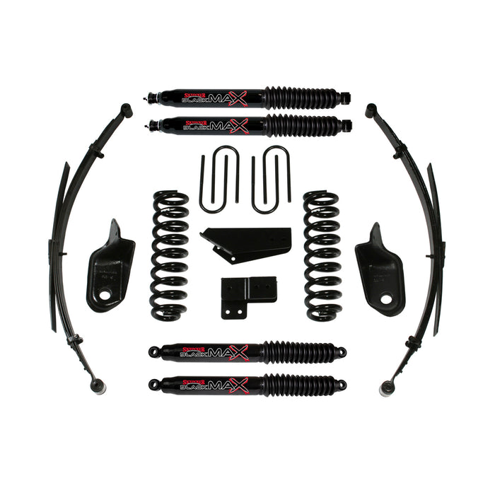 Skyjacker 184BKS-B Suspension Lift Kit w/Shock Black MAX Shocks 4 Inch Lift Incl. Front/Rear Springs Brackets Rear U Bolt Kit Skyjacker - Truck Part Superstore
