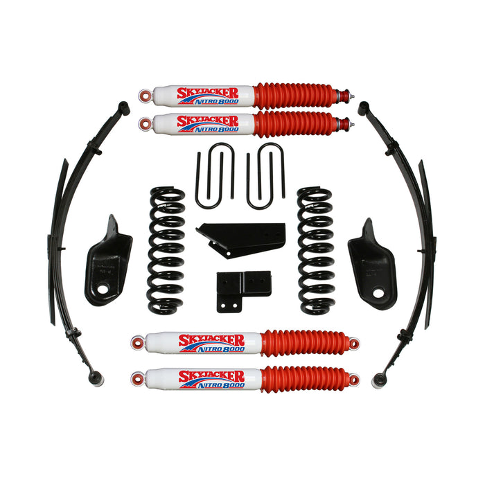 Skyjacker 184BKS-N Suspension Lift Kit w/Shock Nitro Shocks 4 Inch Lift Incl. Front/Rear Springs Brackets Rear U Bolt Kit Skyjacker - Truck Part Superstore