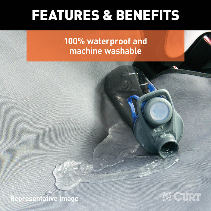 CURT 18502 Seat Defender 58in. x 23in. Removable Waterproof Brown Bucket Seat Cover - Truck Part Superstore