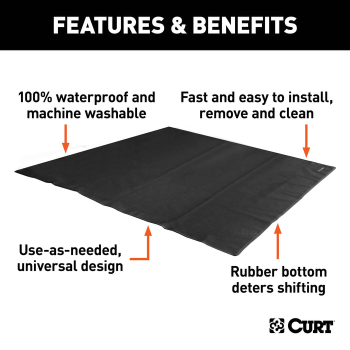 CURT 18530 Seat Defender 60in. x 60in. Removable Waterproof Black Cargo Blanket Protector - Truck Part Superstore