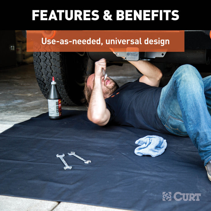 CURT 18530 Seat Defender 60in. x 60in. Removable Waterproof Black Cargo Blanket Protector - Truck Part Superstore