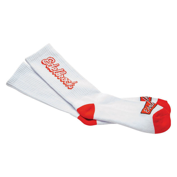 Edelbrock 189222 SOCKS; EDELBROCK SCRIPT RED (ONE PAIR) - Truck Part Superstore
