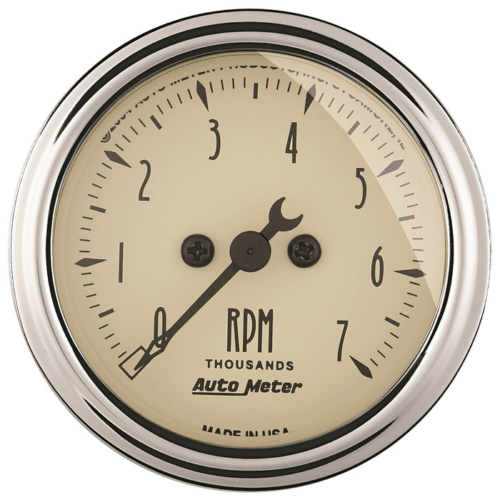 AutoMeter 1897 GAUGE; TACHOMETER; 2 1/16in.; 7K RPM; IN-DASH; ANTIQUE BEIGE - Truck Part Superstore