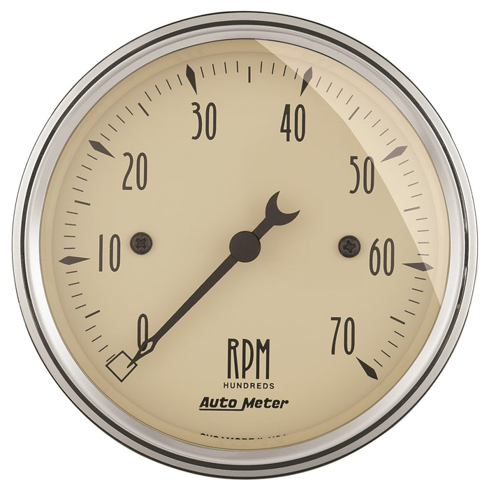 AutoMeter 1898 GAUGE; TACHOMETER; 3 1/8in.; 7K RPM; IN-DASH; ANTIQUE BEIGE - Truck Part Superstore