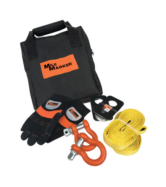 Mile Marker 19-00105 Winch Accessories Kit ATV/UTV Includes Straps Gloves Shackle 8k Snatch Block Mile Marker - Truck Part Superstore