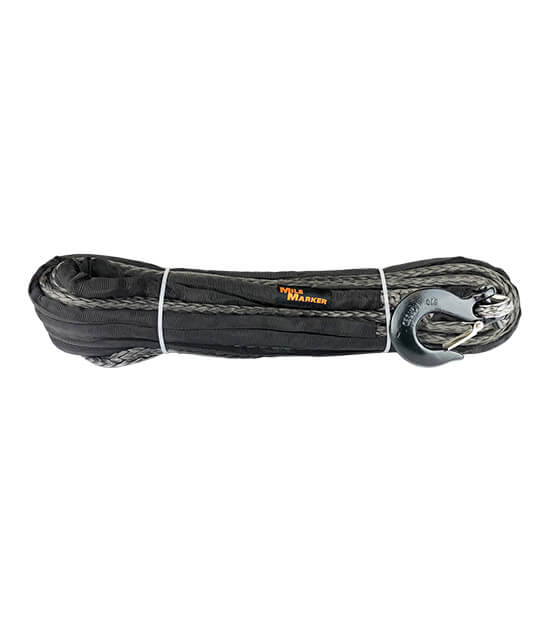 Mile Marker 19-52014-50 50 Foot Synthetic Rope Assembly 1/4 Inch x 50 Foot 7740 LBS Break Force Gray Mile Marker - Truck Part Superstore