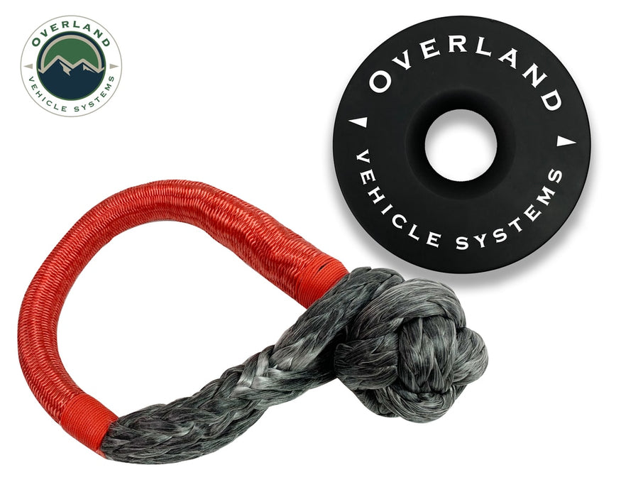 Overland Vehicle Systems 19-6580 23 Inch Soft Shackle 5/8 Inch Diameter Combo Pack 44,500 lb and Recovery Ring 6.25 Inch Black Overland Vehicle Systems - Truck Part Superstore