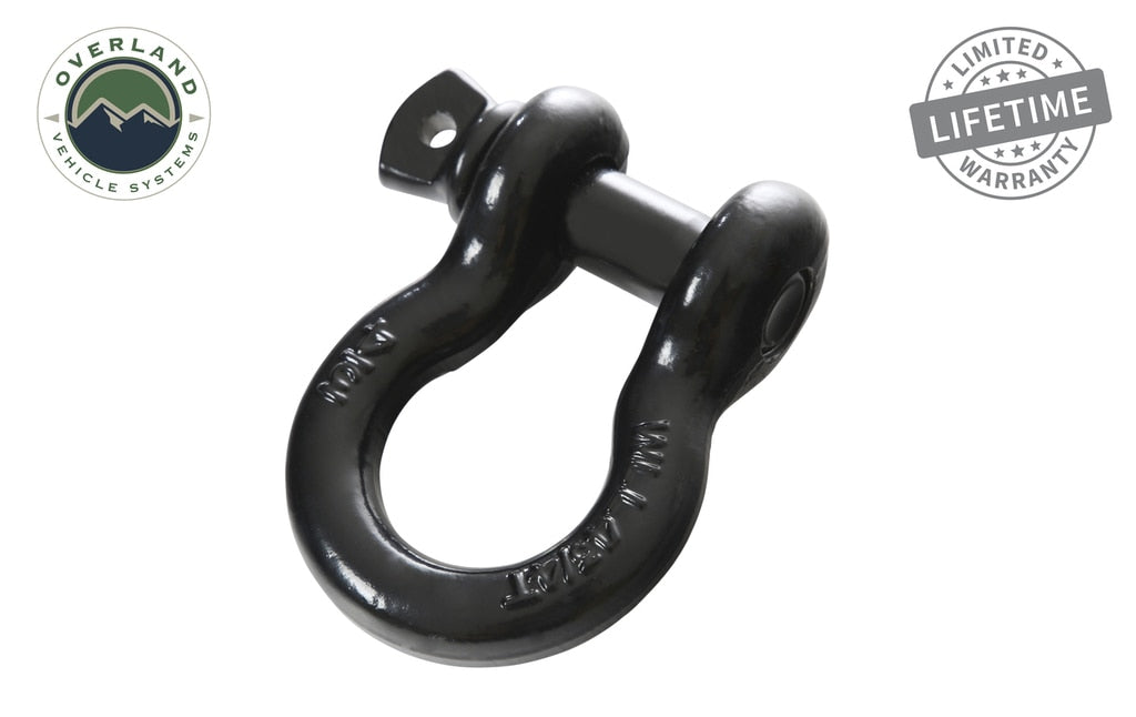 Overland Vehicle Systems 19019901 Recovery Shackle 3/4 Inch 4.75 Ton Steel Gloss Black Overland Vehicle Systems - Truck Part Superstore