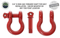 Overland Vehicle Systems 19019904 Recovery Shackle 3/4 Inch 4.75 Ton Steel Gloss Red Overland Vehicle Systems - Truck Part Superstore