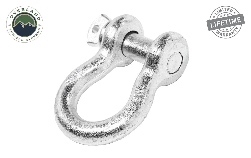Overland Vehicle Systems 19019905 Recovery Shackle 3/4 Inch 4.75 Ton Steel Zinc Overland Vehicle Systems - Truck Part Superstore