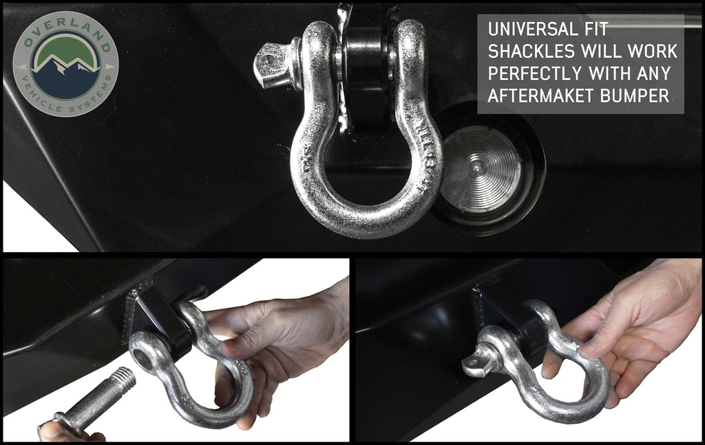 Overland Vehicle Systems 19019905 Recovery Shackle 3/4 Inch 4.75 Ton Steel Zinc Overland Vehicle Systems - Truck Part Superstore