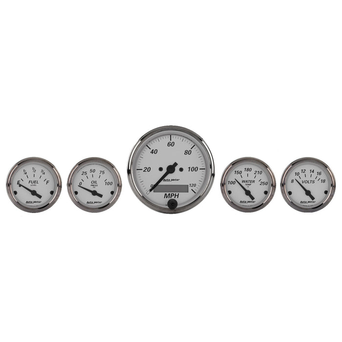 AutoMeter 1902 GAUGE KIT; 5 PC.; 3 1/8in./2 1/16in.; ELEC. SPEEDOMETER; AMERICAN PLATINUM - Truck Part Superstore