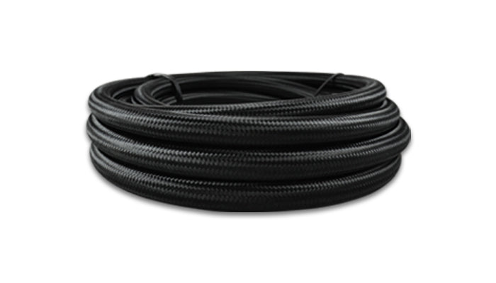 Vibrant Performance 19038 Nylon Braided Flex Hose; 150ft. Roll; Black; w/PTFE Liner; Size: -8AN; - Truck Part Superstore