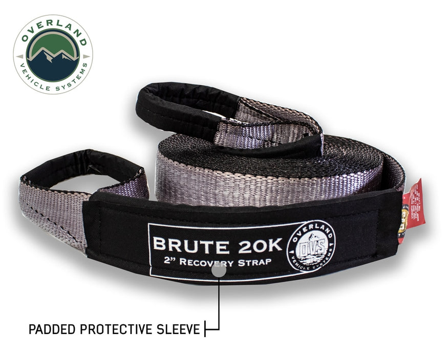 Overland Vehicle Systems 19059916 Tow Strap 20,000 lb 2 Inch x 30 Foot Gray With Black Ends & Storage Bag Overland Vehicle Systems - Truck Part Superstore