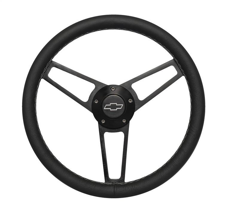 Grant 1906 Billet Series Leather Wheel; Chevrolet Horn Button; - Truck Part Superstore