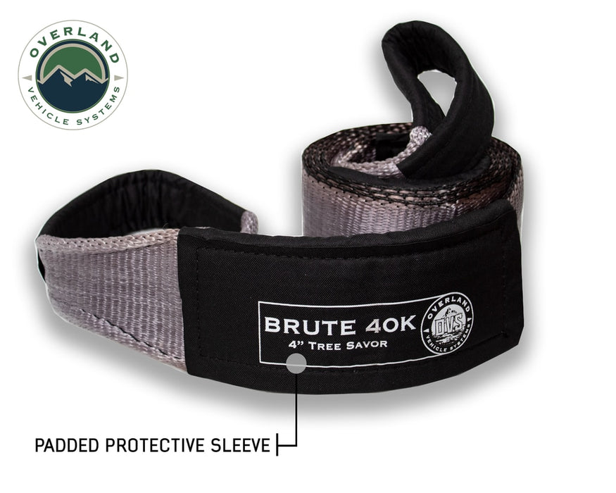 Overland Vehicle Systems 19079916 Tow Strap 40,000 lb 4 Inch x 8 Foot Gray With Black Ends & Storage Bag Universal Overland Vehicle Systems - Truck Part Superstore