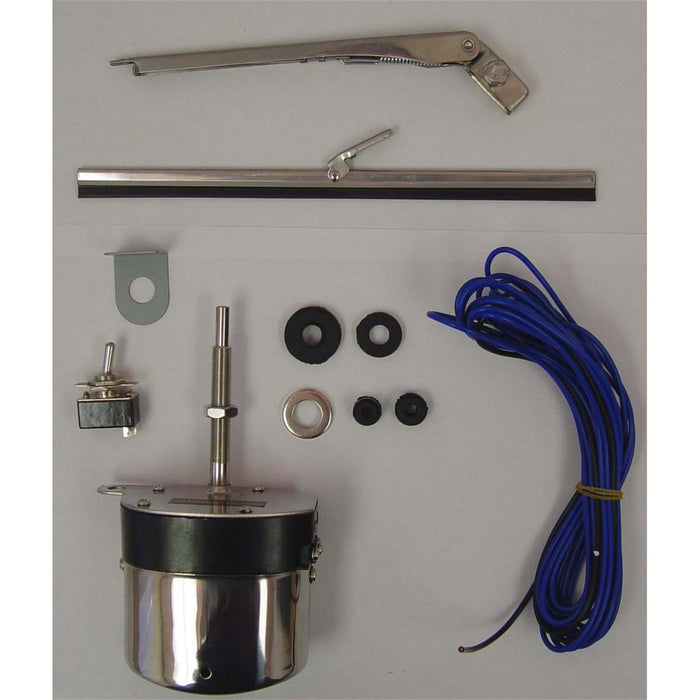 Omix 19101.03 Wiper Motor Kit; 12V; Stainless Steel; Incl. Motor/Arm/Blade; - Truck Part Superstore