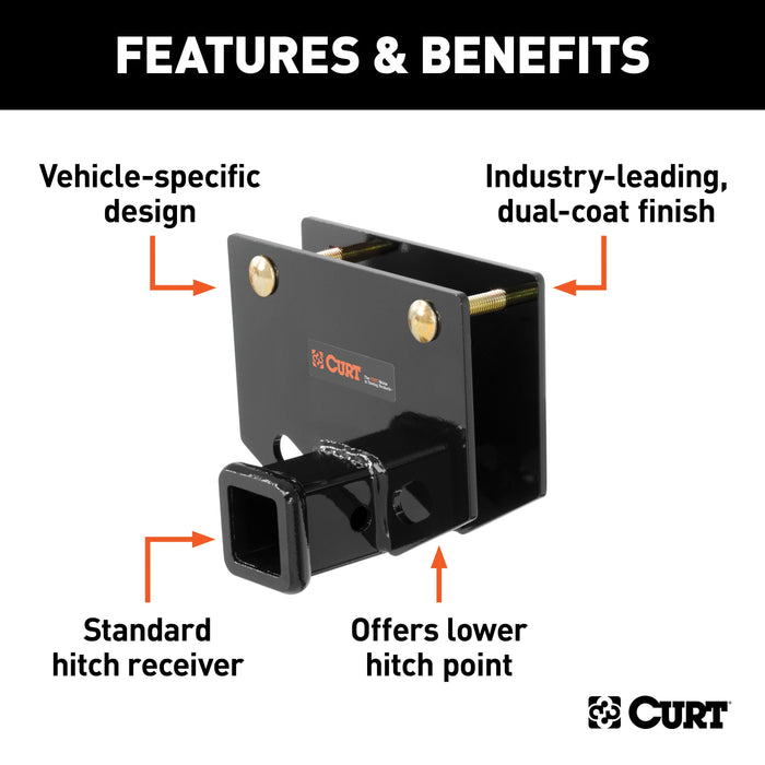 CURT 19101 CURT 19101 Camper Hitch for 2 x 4-Inch RV Bumper; 2 in. Receiver; 3;500 lbs - Truck Part Superstore