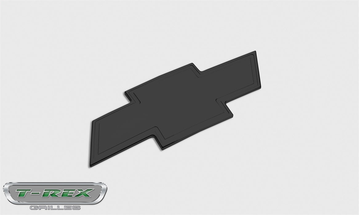 T-Rex Grilles 19110B Billet Bowtie Emblem; Trim; Aluminum; Black; 1 Pc; Bolt-On; w/Border; - Truck Part Superstore