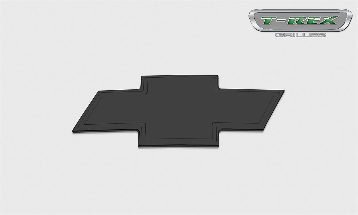 T-Rex Grilles 19110B Billet Bowtie Emblem; Trim; Aluminum; Black; 1 Pc; Bolt-On; w/Border; - Truck Part Superstore