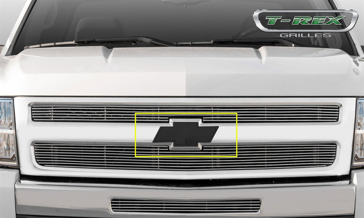 T-Rex Grilles 19110B Billet Bowtie Emblem; Trim; Aluminum; Black; 1 Pc; Bolt-On; w/Border; - Truck Part Superstore