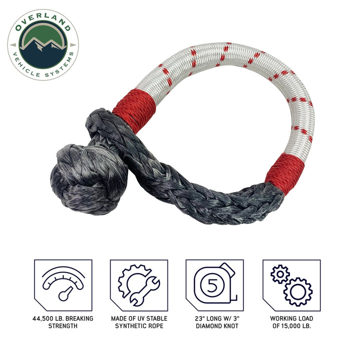 Overland Vehicle Systems 19129903 23 Inch Soft Shackle 7/16 Inch Diameter Soft Shackle Recovery 41,000 lbs With Loop and Abrassive Sleeve With Storage Bag Overland Vehicle Systems - Truck Part Superstore
