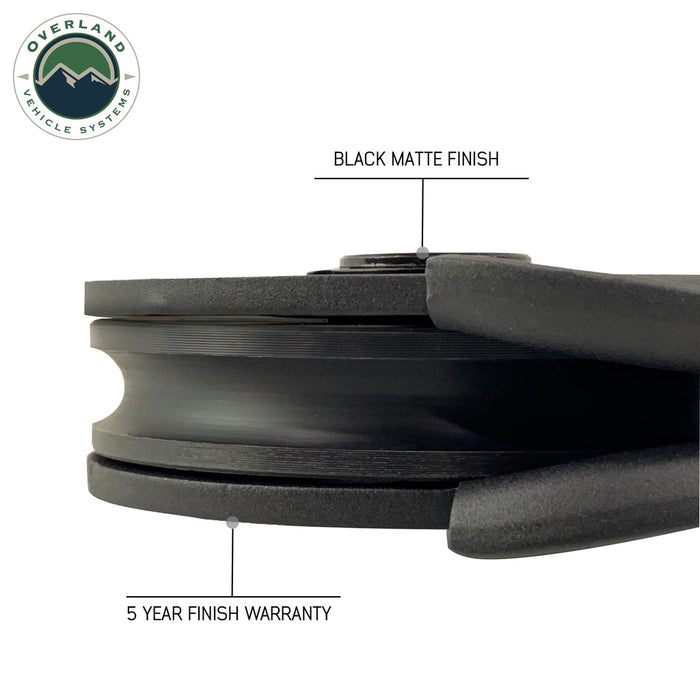 Overland Vehicle Systems 19139805 Snatch Block Heavy Duty Matte Black Steel Overland Vehicle Systems - Truck Part Superstore