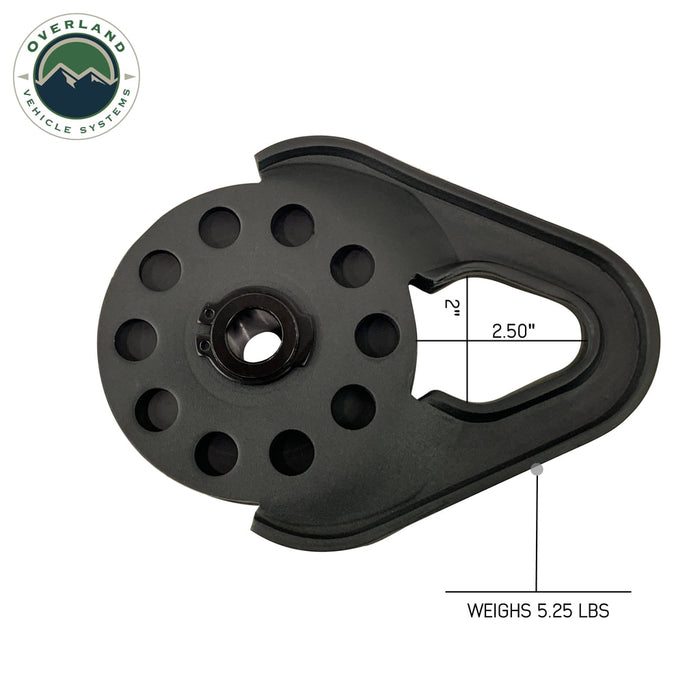 Overland Vehicle Systems 19139805 Snatch Block Heavy Duty Matte Black Steel Overland Vehicle Systems - Truck Part Superstore