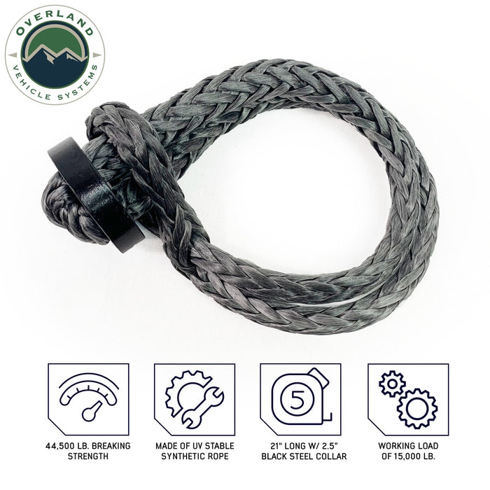 Overland Vehicle Systems 19159919 22 Inch Soft Shackle 5/8 Inch Diameter Soft Shackle Recovery 44,500 lbs With 2.5 Inch Steel Collar and Storage Bag Overland Vehicle Systems - Truck Part Superstore