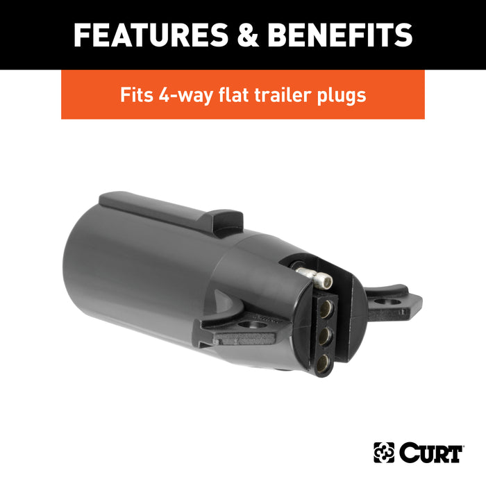 CURT 57040 CURT 57040 7-Way Round Vehicle-Side to 4-Way Flat Trailer Wiring Adapter - Truck Part Superstore