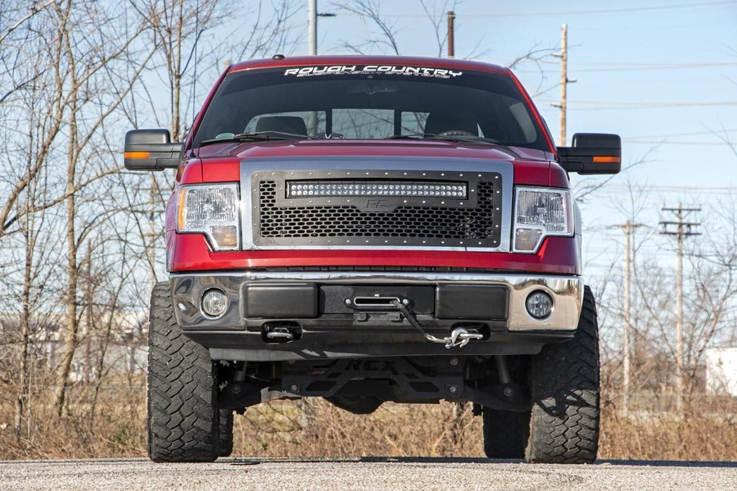 Rough Country 70231 Ford Mesh Grille w/30 Inch Dual Row Black Series LED w/Amber DRL 09-14 F-150 Rough Country - Truck Part Superstore