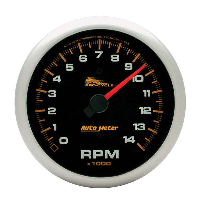 AutoMeter 19231 GAUGE; TACH; 3 3/4in.; 14K RPM; 2/4 CYLINDER; BLACK; PRO-CYCLE - Truck Part Superstore