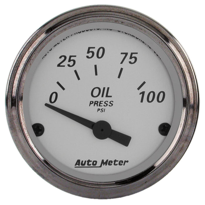 AutoMeter 1928 GAUGE; OIL PRESS; 2 1/16in.; 100PSI; ELEC; AMERICAN PLATINUM - Truck Part Superstore
