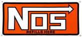 NOS/Nitrous Oxide System 19304NOS Banner; NOS Refills Here Logo; White; Nylon; 38 in. x 18 in.; Incl. Grommets; - Truck Part Superstore