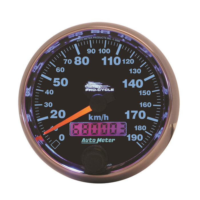 AutoMeter 19340-M GAUGE; SPEEDO; 2 5/8in.; 190 KM/H; ELEC; BLACK; PRO-CYCLE - Truck Part Superstore