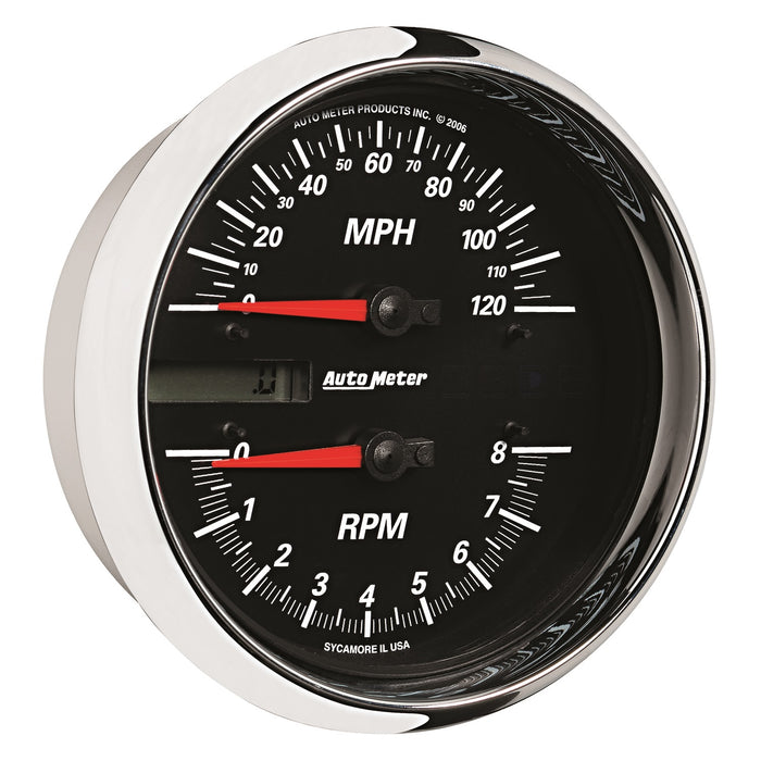 AutoMeter 19466 5in. DIRECT FIT TACHOMETER/SPEEDOMETER COMBO; 8K RPM/120 MPH; BLACK; PRO-CYCLE - Truck Part Superstore