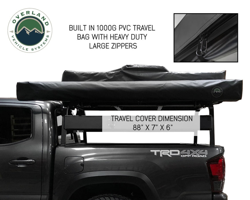 Overland Vehicle Systems 19529907 Awning Tent 270 Degree Passenger Side Dark Gray Cover With Black Cover Nomadic Overland Vehicle Systems - Truck Part Superstore