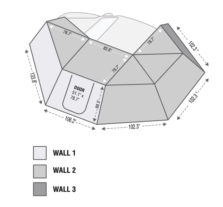 Overland Vehicle Systems 19539907 Awning 270 Degree Awning and Wall 1, 2, & 3, W/Mounting Brackets Driverside Nomadic Overland Vehicle Systems - Truck Part Superstore