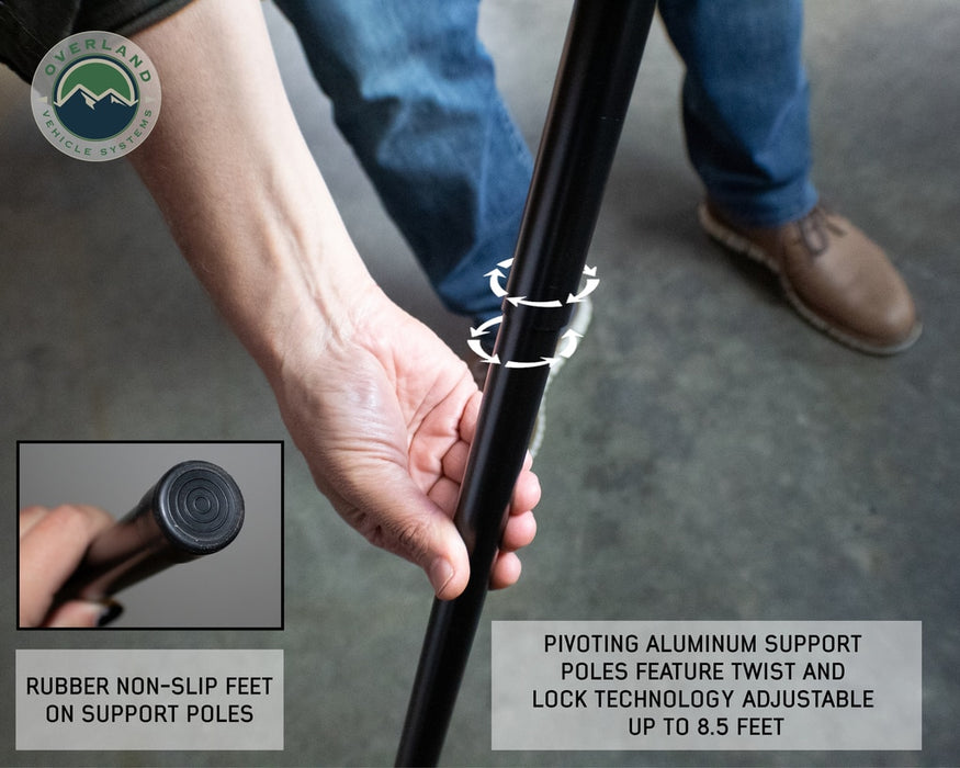 Overland Vehicle Systems 19569907 Nomadic 270 LT Passenger Side Awning With Bracket Kit Overland Vehicle Systems - Truck Part Superstore