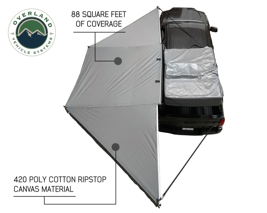 Overland Vehicle Systems 19609907 Awning 180 Degree Dark Gray Cover With Black Cover Universal Nomadic Overland Vehicle Systems - Truck Part Superstore