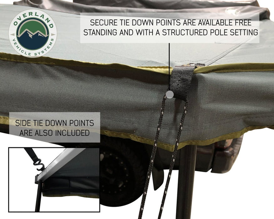 Overland Vehicle Systems 19609907 Awning 180 Degree Dark Gray Cover With Black Cover Universal Nomadic Overland Vehicle Systems - Truck Part Superstore
