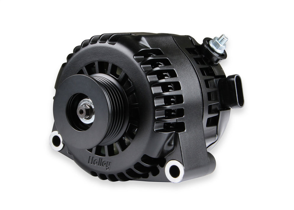 Holley 197-303 Alternator; 150 Amp; 1 Wire; Aluminum; Black Finish; - Truck Part Superstore